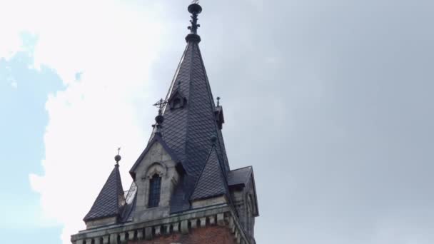 Κύρια Πρόσοψη Του Αγίου Stanislaus Καθολική Εκκλησία Στο Chortkiv Ουκρανία — Αρχείο Βίντεο