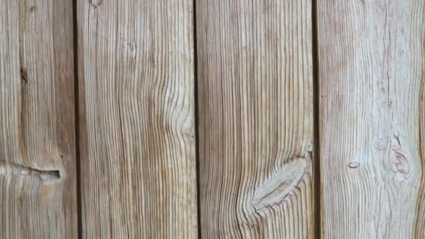Povrch Starých Dřevěných Dveří Hrubě Opracovaných Prken — Stock video