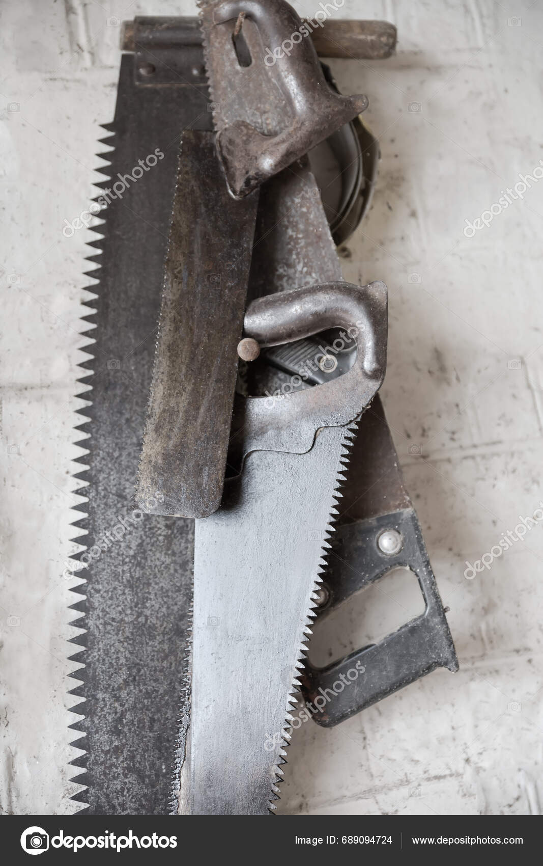 Old Two Man Crosscut Saw Several Hand Crosscut Saws Different Stock