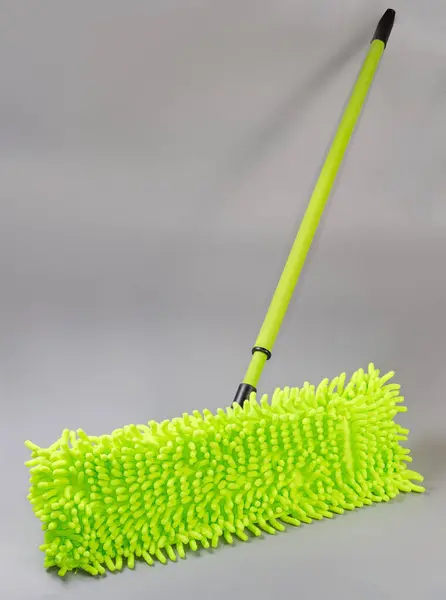 Green Flat Wet Mop Reusable Washable Mop Pad Chenille Microfiber — Stock Photo, Image