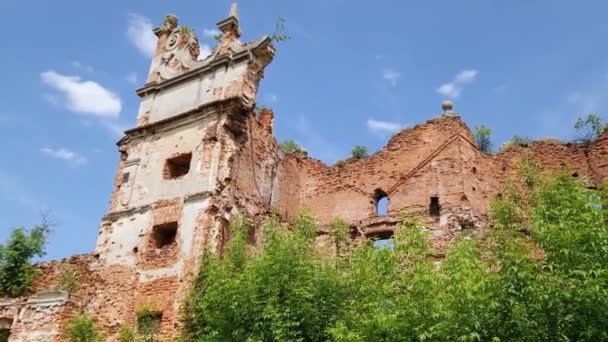 Wieża Obronna Mury Średniowiecznego Zamku Ukraina — Wideo stockowe