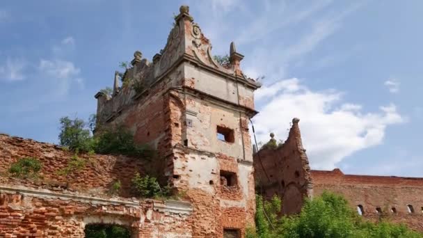 Wieża Obronna Mury Średniowiecznego Zamku Ukraina — Wideo stockowe