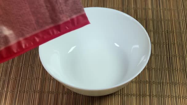 Dry Muesli Dried Fruits Spilling Out Bowl — Stock Video