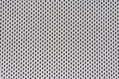 Yumuşak siyah ve beyaz kumaş yüzeyinin dokusu sentetik hızlı kurutma soğutma havlusu, yakın çekim parçasının üst görüntüsü