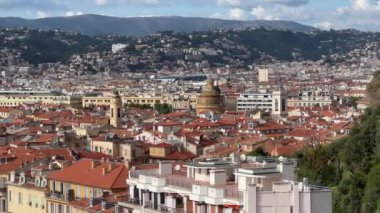 Fransa 'daki Castle Hill' den Nice 'in Eski Kasabası