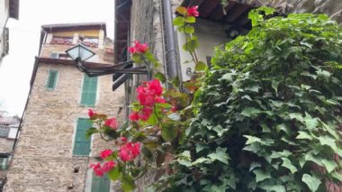 Dolceacqua, İtalya 'da kemerli dar sokaklar