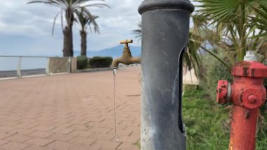 Kıyı şeridindeki umumi alanda içme suyu içmek