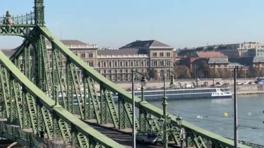 Budapeşte 'de Tuna Nehri üzerindeki Özgürlük Köprüsü