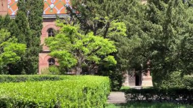 Building with clock tower of Chernivtsi National University complex, Ukraine
