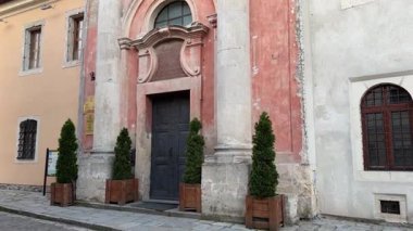 St. Nicholas Church of Dominican Monastery at sunset, Kamianets-Podilskyi, Ukraine