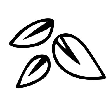 Beyaz arka planda izole edilmiş siyah yaprakların bir tasviri