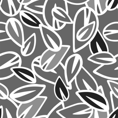 Gri arka planda izole edilmiş, kusursuz desenli beyaz karalamaların vektör çizimi