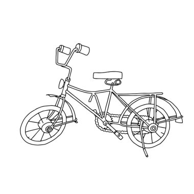 Beyaz arka planda izole edilmiş eski bir yetişkin döngüsünün güzel bir el çizimi siyah vektör çizimi