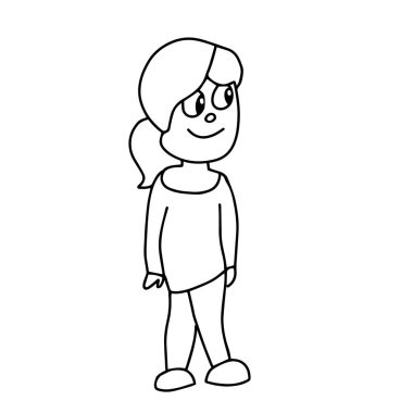 Boyama kitabı için beyaz bir arkaplanda izole edilmiş güzel bir el çizimi vektör çizimi.