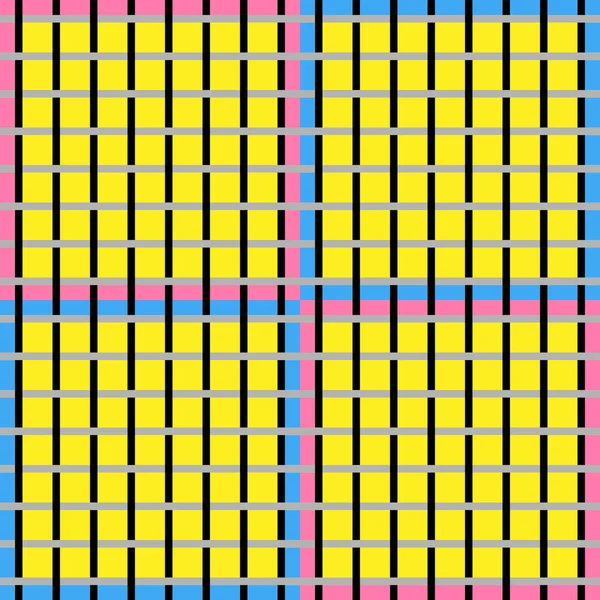 Διάνυσμα Αδιάλειπτη Μοτίβο Χρωματισμένα Αφηρημένα Γεωμετρικά Σχήματα Και Πλέγμα — Διανυσματικό Αρχείο