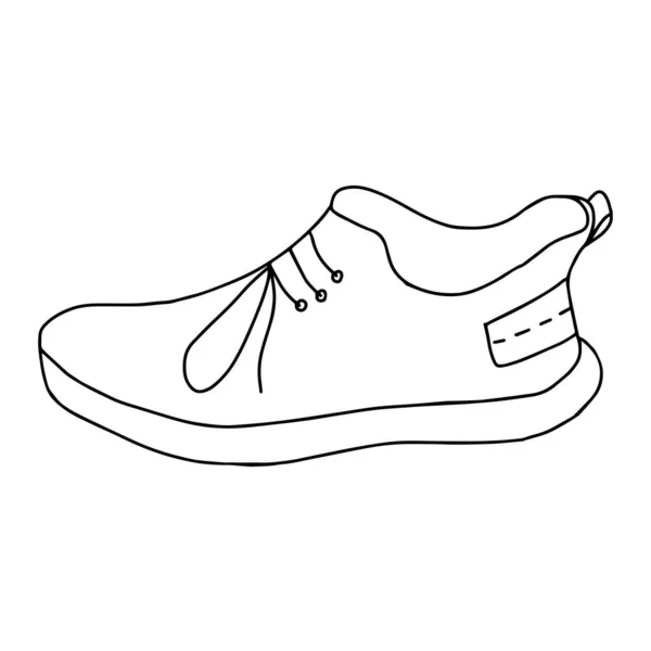 Spor Ayakkabılarının Boyama Kitabı Için Beyaz Arka Planda Izole Edilmiş — Stok Vektör