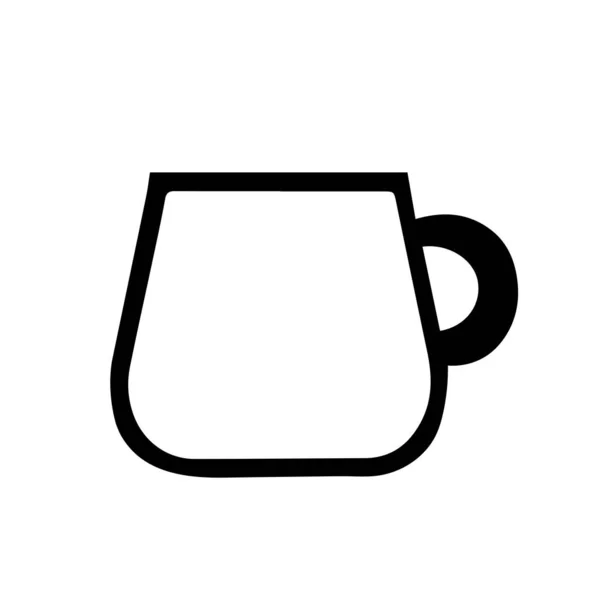 Eine Schwarz Weiß Handzeichnung Umreißt Eine Vektor Illustration Einer Tasse — Stockvektor