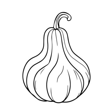 Beyaz arka planda izole edilmiş dekoratif bir balkabağının güzel bir tasviri.