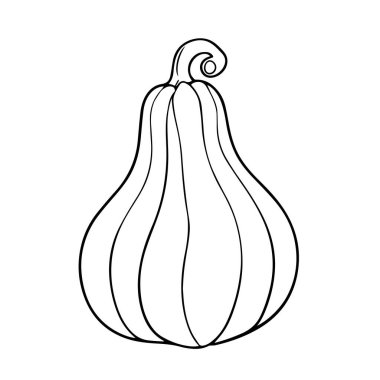 Beyaz arka planda izole edilmiş dekoratif bir balkabağının güzel bir tasviri.