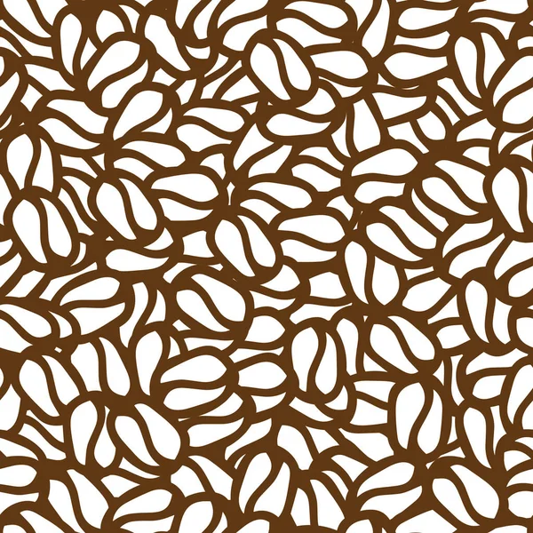 stock vector A Brown hand drawn vector illustration of group of coffee beans. Seamless pattern