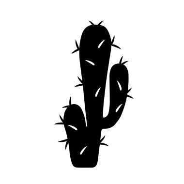 Beyaz bir arka planda izole edilmiş dekoratif kaktüs dikenli armut bitkisinin Kara çizim el çizimi çizimi çizimi çizimi.