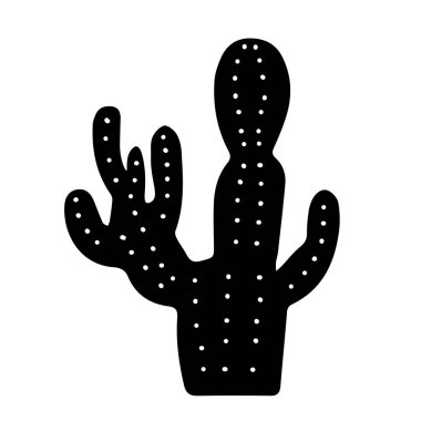 Beyaz bir arka planda izole edilmiş dekoratif kaktüs dikenli armut bitkisinin Kara çizim el çizimi çizimi çizimi çizimi.