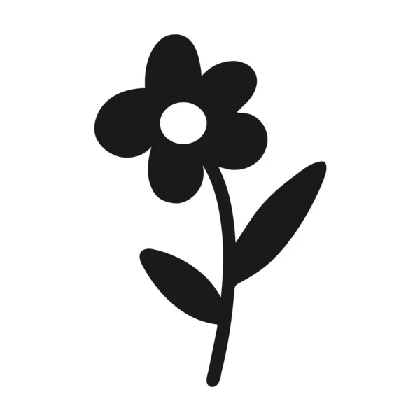 Vector Sticker One Dark Gray Flower Isolated White Background — Stock Vector