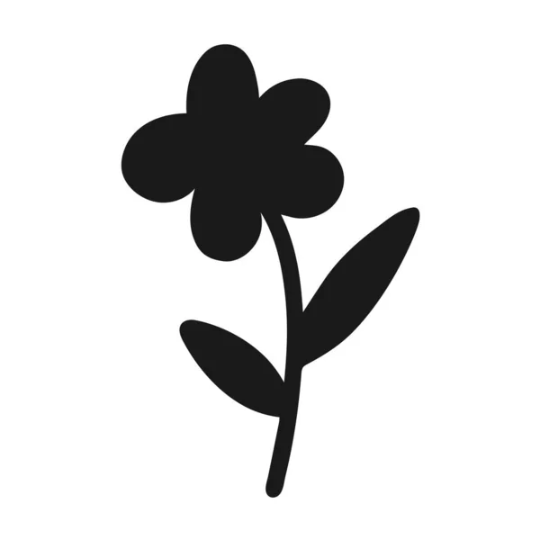 Векторна Наклейка Однієї Темно Сірої Квітки Ізольовано Білому Тлі — стоковий вектор