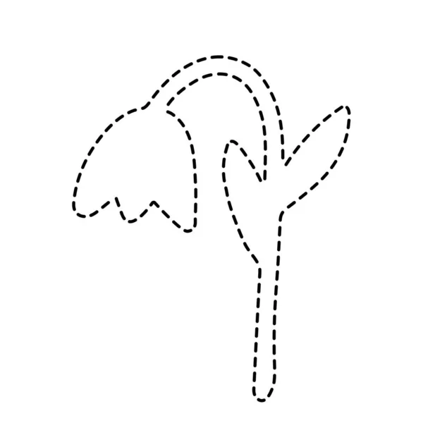 Koyu gri bir lale veya beyaz bir arka planda izole edilmiş çan çiçeğine ait bir Vektör çıkartması.