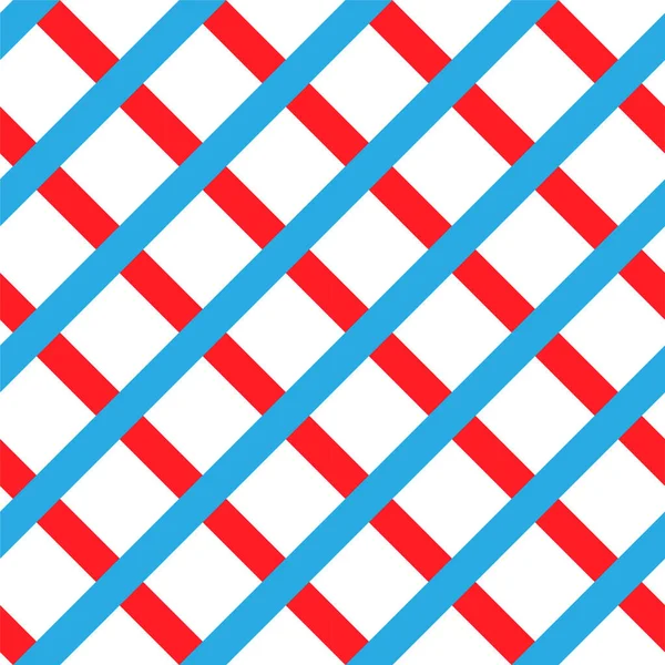 Vector Naadloos Patroon Van Rode Blauwe Abstracte Geometrische Strepen Raster — Stockvector