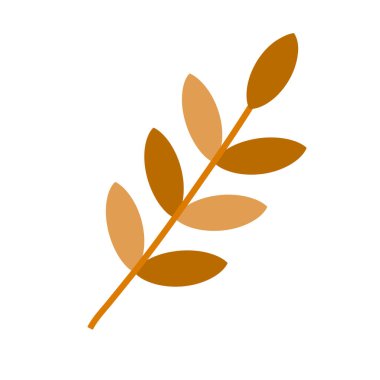 Beyaz arka planda izole edilmiş bir portakal yaprağının vektör çizimi