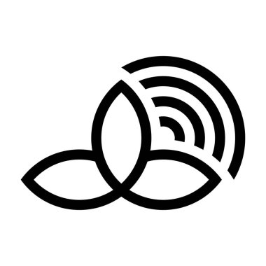 Siyah Vektör bitki logosu beyaz bir arkaplanda oluşturulan bir elementin resmedilmesi