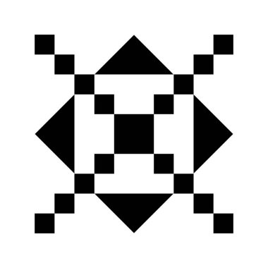 Siyah Vektör logosu beyaz arka planda yapılan bir elementin resmedilmesidir