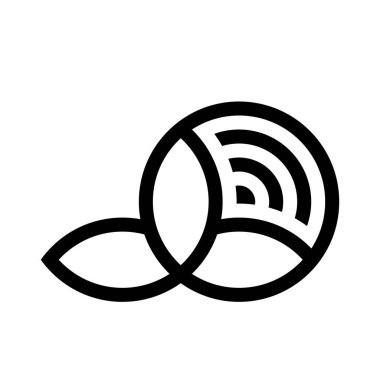 Siyah Vektör bitki logosu beyaz bir arkaplanda oluşturulan bir elementin resmedilmesi