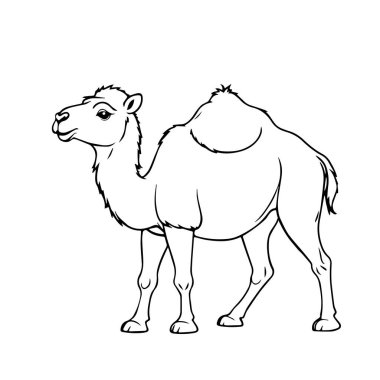 Çocuklar için boyama kitabı için beyaz arka planda gülümseyen siyah bir vektör eğlence devesi.