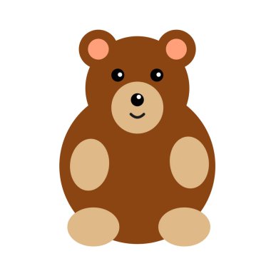 Beyaz arka planda izole edilmiş güzel bir yetişkin ayının Brown vektör çizimi.