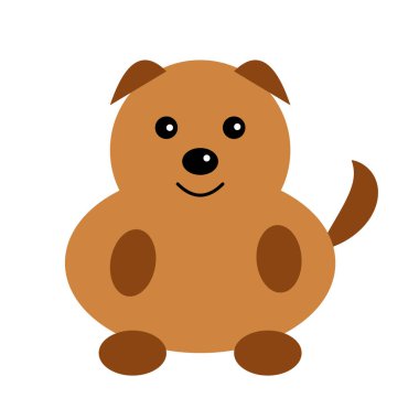 Beyaz arka planda izole edilmiş güzel bir yetişkin köpeğin portakal vektör çizimi.