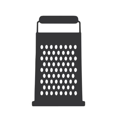 Gri bir el, beyaz arkaplanda izole edilmiş bir rendeleyicinin düz vektör çizimi