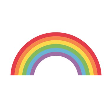 Beyaz arkaplanda bir gökkuşağının güzel bir temsili.