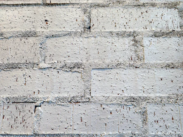 Gri Boyalı Tuğla Bir Duvarın Sert Havan Topuyla Aşırı Yakın — Stok fotoğraf