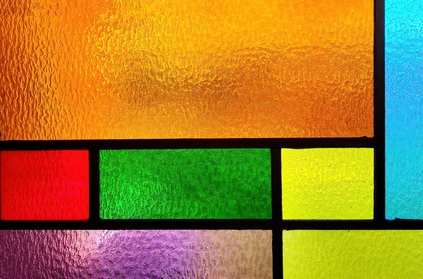 Vivid Colored Stained Glass Rectangle Design —  Fotos de Stock