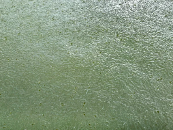 Acqua Lago Verde Con Modello Goccia Pioggia — Foto Stock
