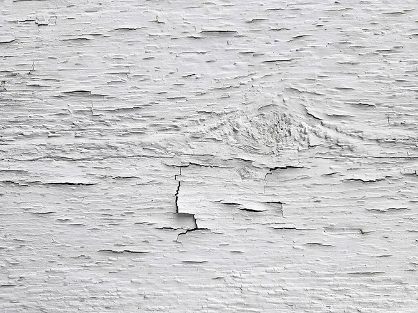 Nahaufnahme Von Rissiger Und Abblätternder Alter Weißer Farbe Auf Holz — Stockfoto