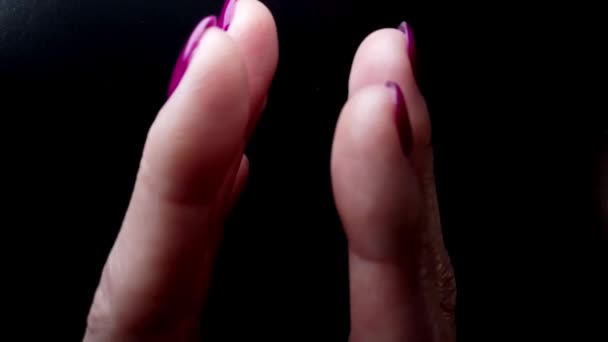 Nail Polish Advertising Creative Video Nail Design Elegant Manicure Purple — Stock Video
