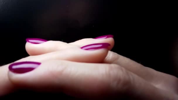 Nagels Kunst Manicure Creatief Concept Vrouwelijke Handen Met Gemanicuurde Nagels — Stockvideo