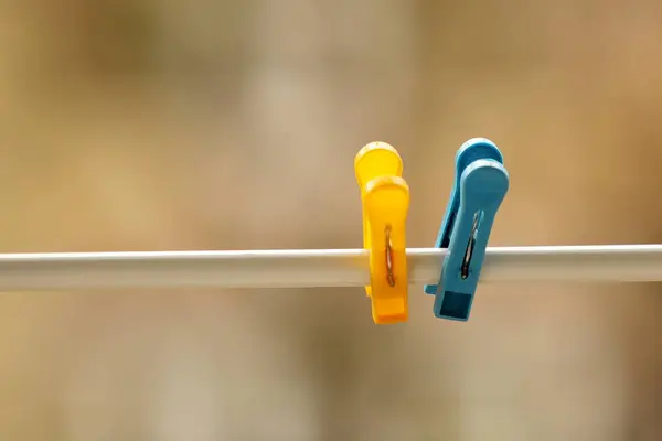 Два Блакитних Жовтих Клубочка Мотузці Символ Українського Шведського Прапорів Пральня — стокове фото