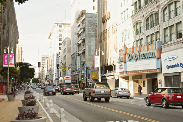 Cars Driving Street Downtown Los Angeles — Stock Photo, Image