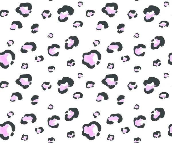Manchas Leopardo Nieve Ilustración Patrón Sin Costuras Sobre Fondo Blanco —  Fotos de Stock