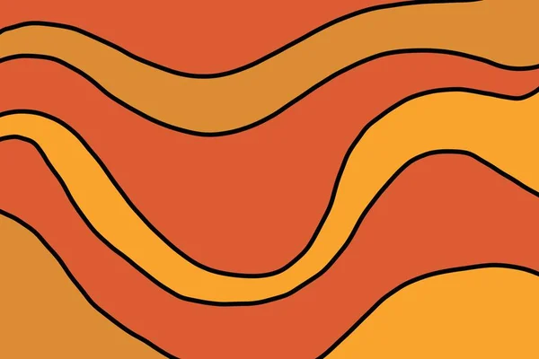 黄橙色抽象波线形图解背景 — 图库照片