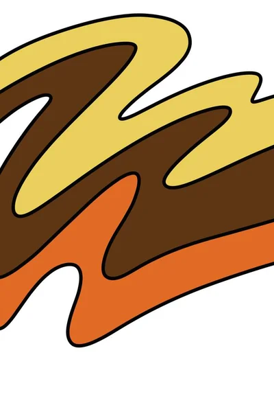 白底插图上的奶油焦糖巧克力波 — 图库照片